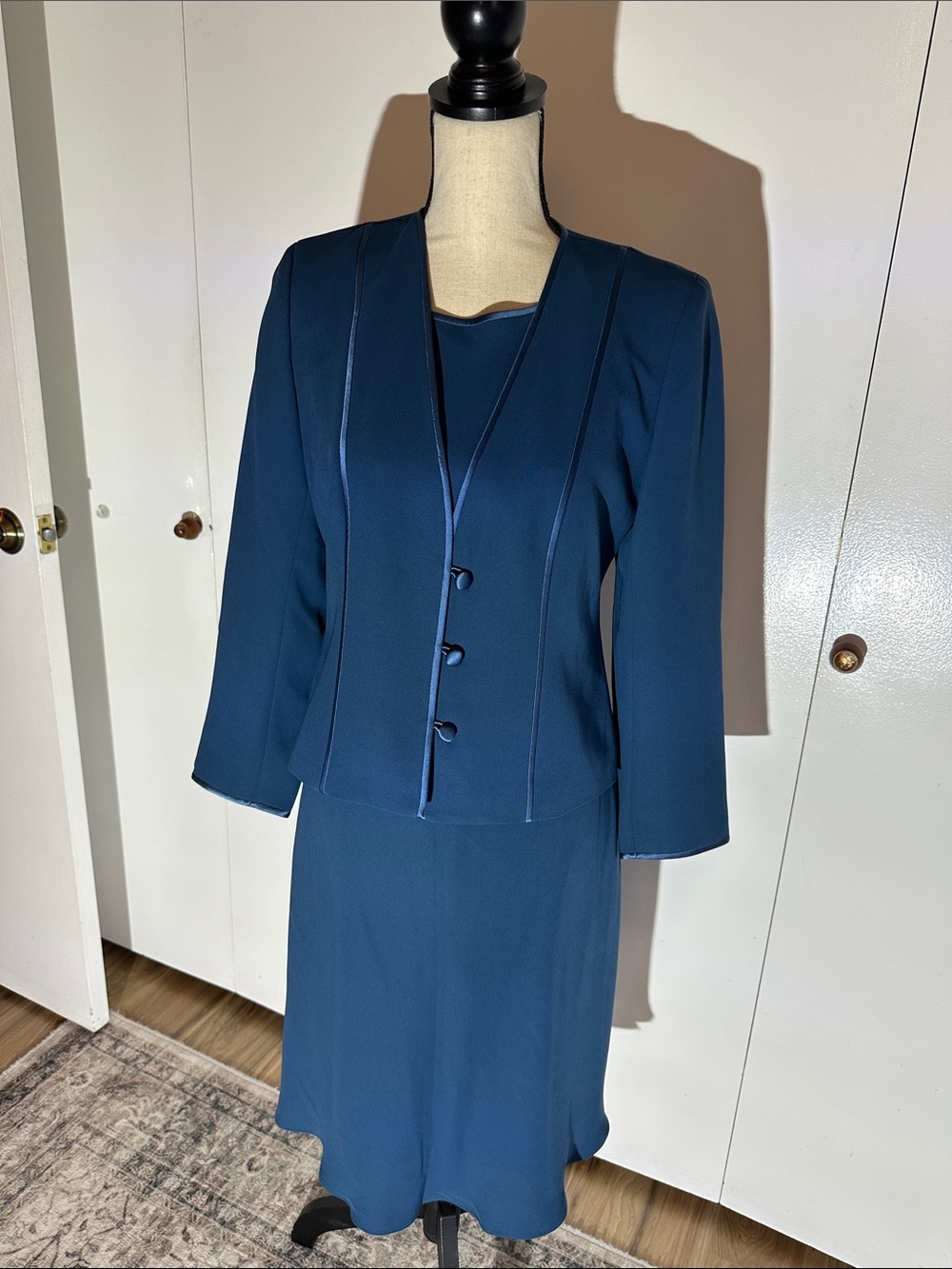 Women’s Teal Blue Dress Jacket Set 6P